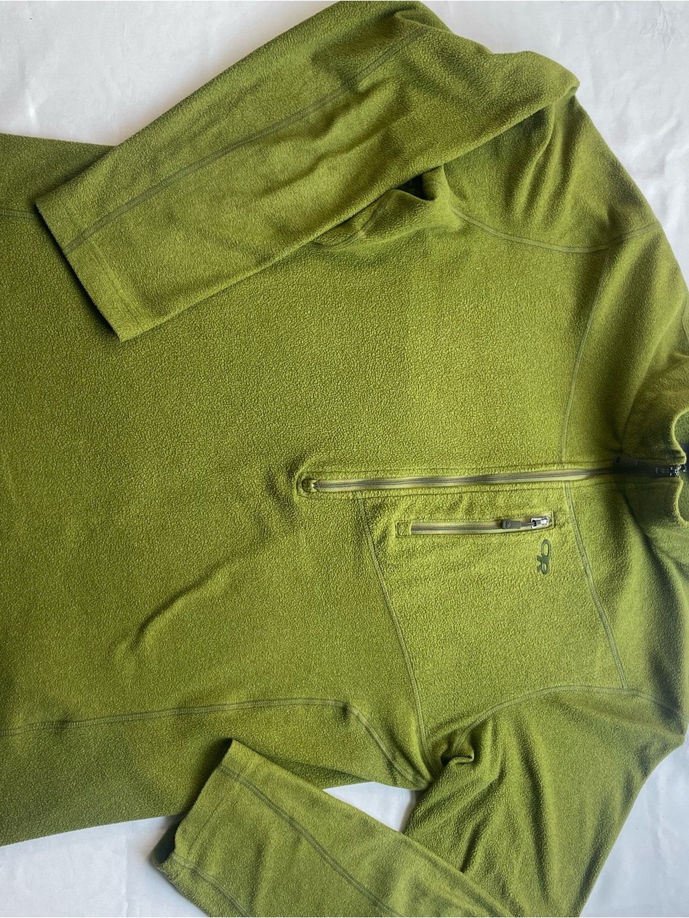 Outdoor Research Men's Size L Olive Green 1/4 Zip Fleece Pullover Activewear